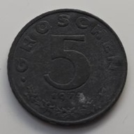 *AUSTRIA [0681]*5 groszy 1974 Druga Republika 5 GROSCHEN, Herb Orzeł