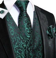L XL Kamizelka Krawat elegancka garnituru ZIELONA CZARNA wesele