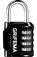 Kłódka numeryczna Na Szyfr Kod Zmienny 4-Cyfry Odporna Cynk Czarna