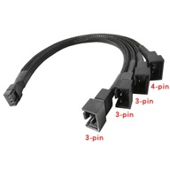Rozdzielacz wentylatorów PWM 4 Pin od 1 do 4 wentylatorów 27cm 2szt