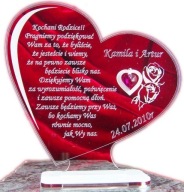 PODZIĘKOWANIA DLA RODZICÓW GRAWEROWANE SERCE SWARO