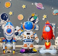 Zestaw Balony Astronauta Rakieta Happy Birthday Kosmos 3 sztuki Urodziny