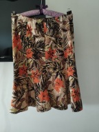 SPÓDNICA ŁADNA PRZEWIEWNA W JESIENNYCH KOLORACH LEN+ WISKOZA R.44