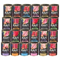 ZESTAW Rafi karma MOKRA dla psów dorosłych MIX SMAKÓW puszki 24 x400g