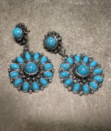 Piękne efektowne oryginalne długie kolczyki Boho turkus