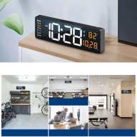 ZEGAR ELEKTRONICZNY BUDZIK LED STOJĄCY ŚCIENNY NAJWIĘKSZY 39CM + PILOT XXL