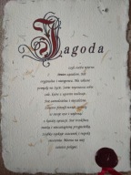 Imię na papierze czerpanym Jagoda