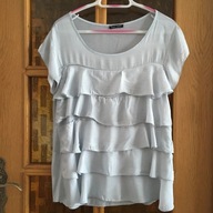 BLUZKA ITALY SZARA GOŁĘBI L SILK VISKOSE FALBANKI