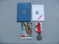 STRAŻ POŻARNA SREBRNY MEDAL ZA ZASŁUGI DLA POŻARNICTWA+etui+LEGITYMACJA- 2