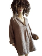 WŁOSKA koszula LNIANA szeroka roz U