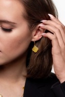 Kolczyki koniczynki biały bursztyn