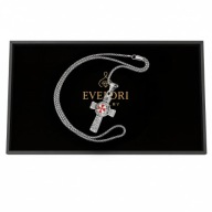 Naszyjnik unisex krzyż templariuszy srebrny wisiorek vintage goth 55cm