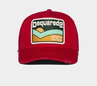 DSQUARED'2 bawełniana czerwona czapka haftowane logo 3D Unisex BCM0587