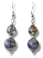 AW43 Kolczyki kamienie AGAT WĘŻOWY