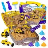 PIASEK KINETYCZNY ZESTAW XXL W WALIZCE DLA DZIECI POJAZDY BUDOWLANE FOREMKI