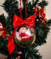 Nietłukąca się bombka z Aniołem Anioł w bombce Czerwony Anioł makrama