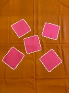 Serwetki 5szt zestaw 2 różowe szydełkowana obwódka rękodzieło * WOŚP