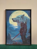 Wiedźmin – Plakat A3 w Ramce | Fan Art | Styl Fantasy | Dekoracja Pokoju