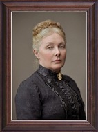 Obraz Stefania Ulanowska portret w drewnianej ramie ze szkłem