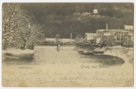 F42 Gruss aus Ratibor LITOGRAFIA Oder-Brucke Most Odra Racibórz noc 1900