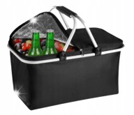 KOSZ KOSZYK PIKNIKOWY SKŁADANY TERMICZNY NA ZAKUPY NA PIKNIK PLAŻĘ ZAMYKANY