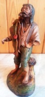Rzeźba rybaka – Pippo Giovanne, terakota, styl Caltagirone, 22 cm