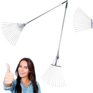 Grabie Do Liści Trawy Metalowe Regulowana Wachlarzowee Rączka Teleskop