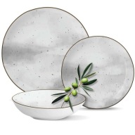 komplet talerzy zestaw białe serwis obiadowy 18 sztuk