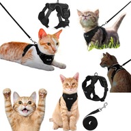 SZELKI DLA MALEGO KOTA ZE SMYCZA ROZMIAR XS BEZUCISKOWE REGULOWANE ODBLASK