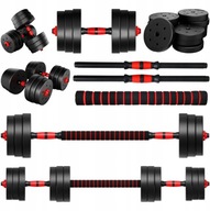 Zestaw hantli bitumicznych treningowych Athler 20kg regulowane sztanga 3w1