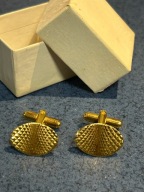 ZŁOTE SPINKI DO MANKIETÓW DELIKATNE Z LAT 80 TYCH