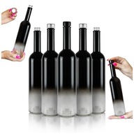 10x Butelki szklane FUTURA 500 ml OMBRE czarno bezbarwna na Nalewki Alkohol