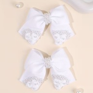 SPINKA klamra2 SZT białe perła TKANINA vintage modne retro perła wiosna