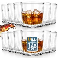 12x Szklanki DO WHISKY drinków napojów zestaw komplet szklanek 280 ml
