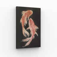 Obraz na Płótnie 40x70cm Dwie Ryby Koi Yin Yang Orient Natura Design