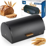 Pojemnik CHLEBAK na pieczywo chleb bułki kuchenny metalowy czarny złoty