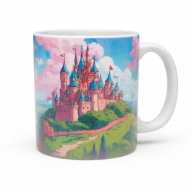 Kubek bajkowy zamek księżniczki pastelowy 330 ml prezent