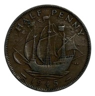 WIELKA BRYTANIA - HALF PENNY - 1945 - JERZY VI