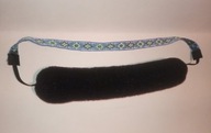 Podłużny wypełniacz do koka na gumce z tasiemką etno/folk