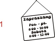 Naklejka na witrynę godziny otwarcia