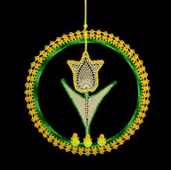 Zawieszka ozdoba na okno szydełkowa Tulipan 30cm (Z139)