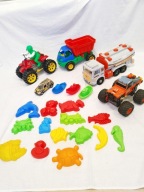 Zestaw zabawek zabawki dla chłopca samochody, foremki do piasku