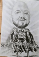 Karykatura z zdjęcia prezent urodziny rocznica ślub dom on ona A3 2 Osoby