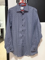 D Koszula Charles Tyrwhitt niebieska drobne artystyczne gałązki bawełna L