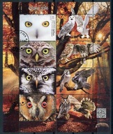 BLOK 312 Fi 4812-4815 Polskie ptaki SOWY - BLOK 2017