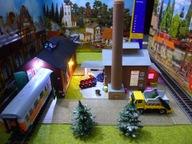 Hala Naprawy Wagonów z Odlewnią Oświetlona LED w skali H0