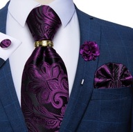 Krawat poszetka spinki broszka zestaw komplet nowy