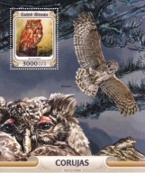 Gwinea Bissau 2016 ** cena 6,50 zł kat.7,50€. - ptaki, sowy, blok