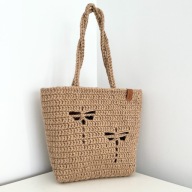 Jute Dragonfly Tote – ręcznie wykonana torba z juty na szydełku.