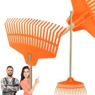 GRABIE OGRODOWE DO TRAWY LIŚCI 21 ZĘBÓW KIJ TRZON GRABKI PLASTIKOWE LEKKIE